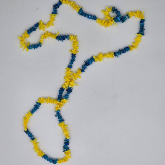 African Coral Chips Blue and Yellow African unique 22(44) - Picture 5 of 5